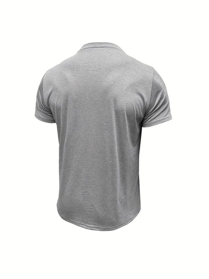 T-shirt elegante con colletto rotondo e tasca