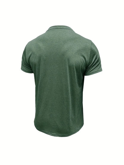 T-shirt elegante con colletto rotondo e tasca